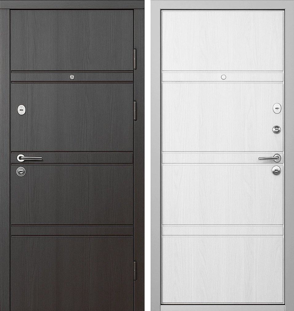 Входная дверь МДФ Венге и Белоснежный Брит-К04