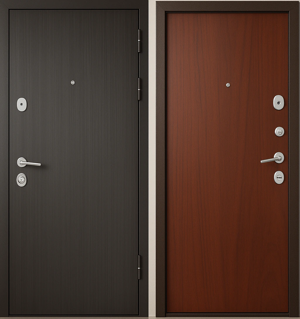 Входная дверь с ламинат-панелями Древесно-угольный Махагон Форт-К08