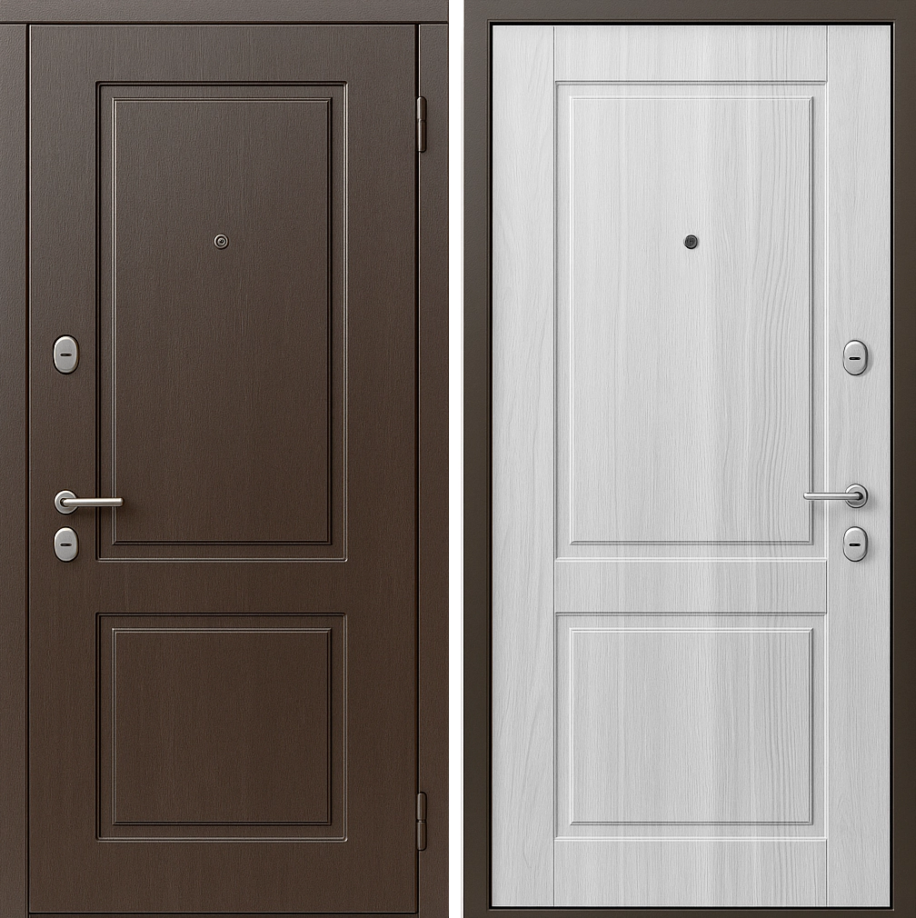 Входная дверь МДФ Орех Металлик Белое Дерево Форт-К70