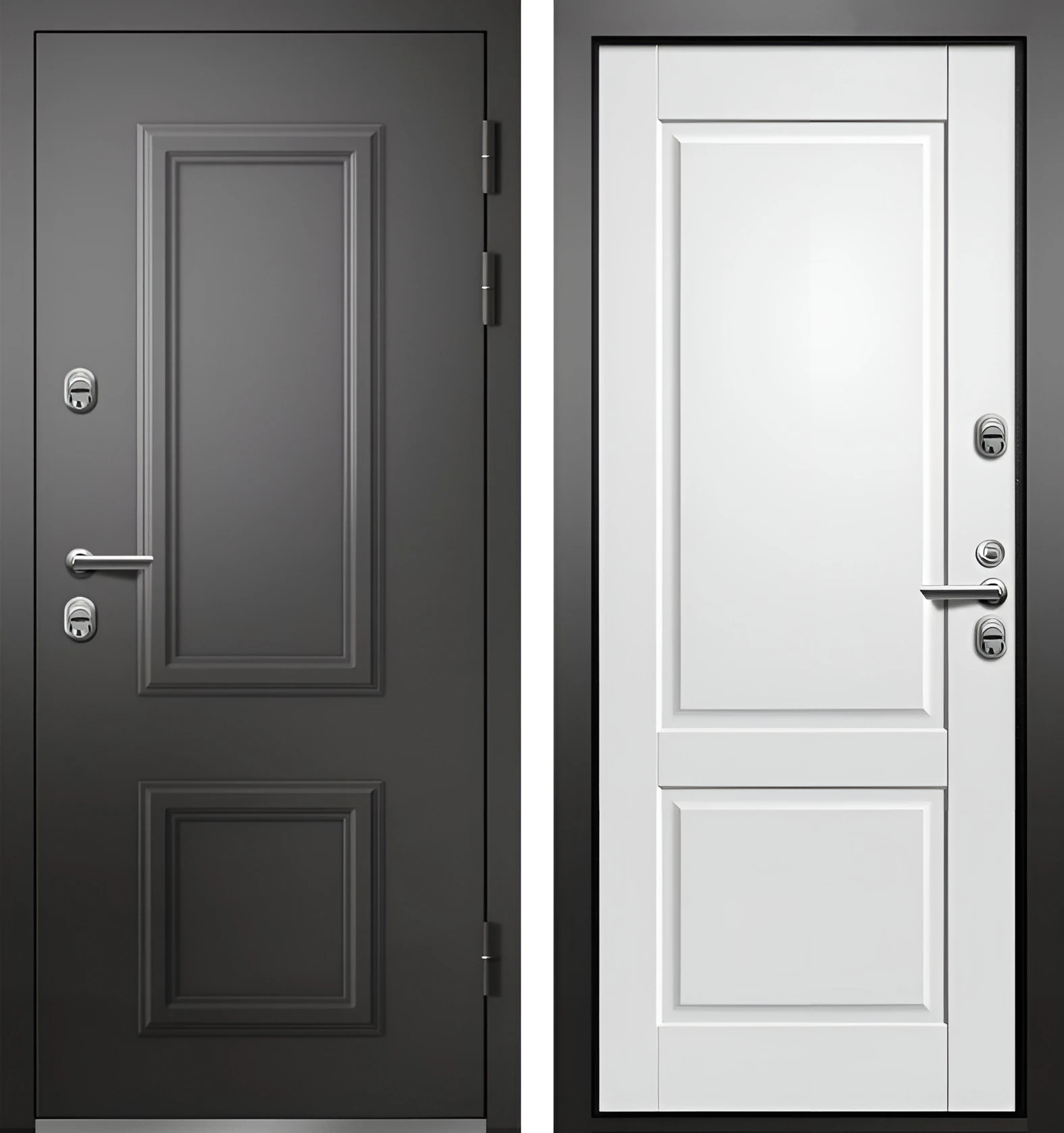 Входная металлическая филенчатая дверь с МДФ-панелью внутри Форт-К76