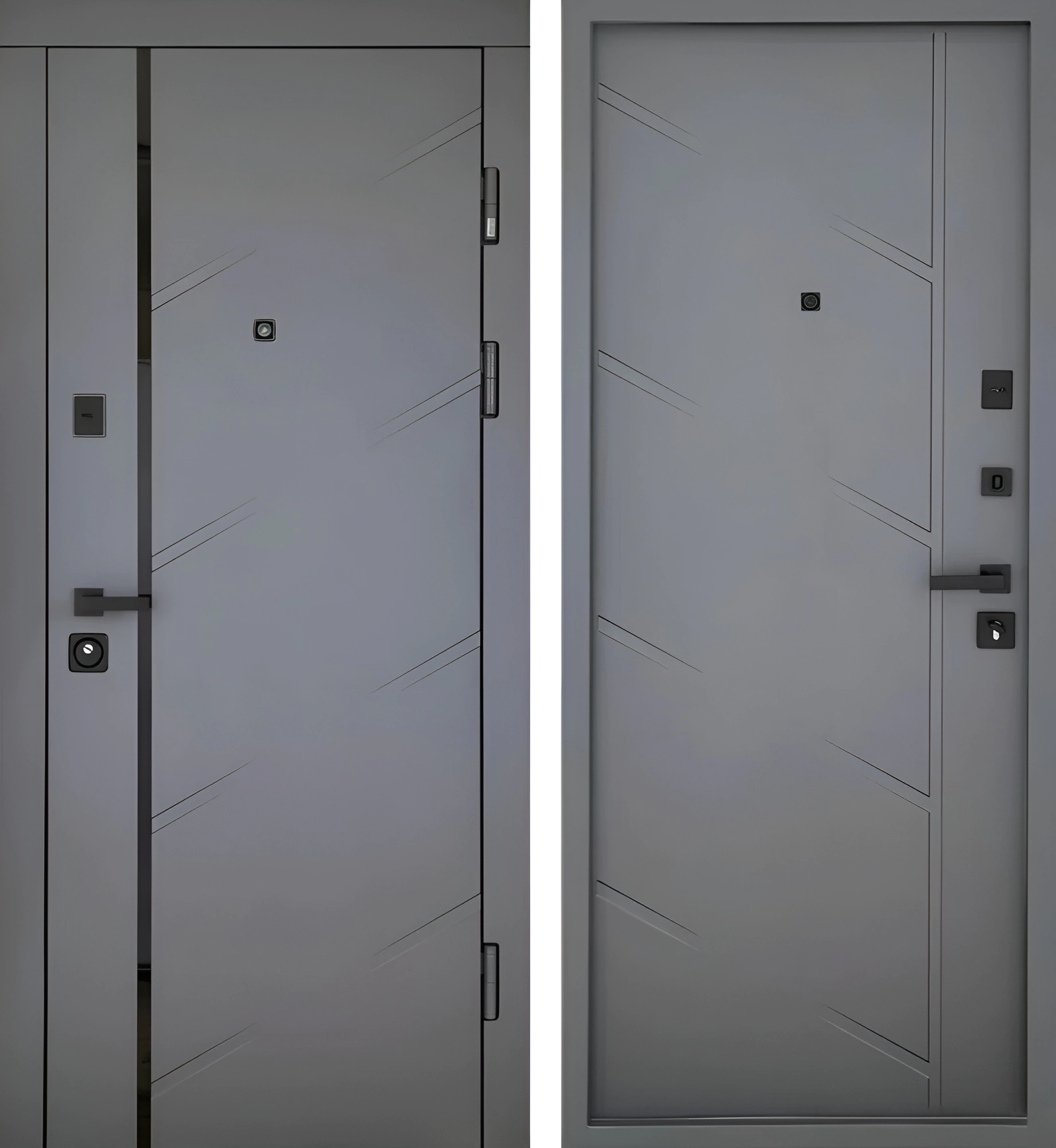 Входная дверь МДФ «Расстворение» с молдингом Маренго Серый Форт-К78