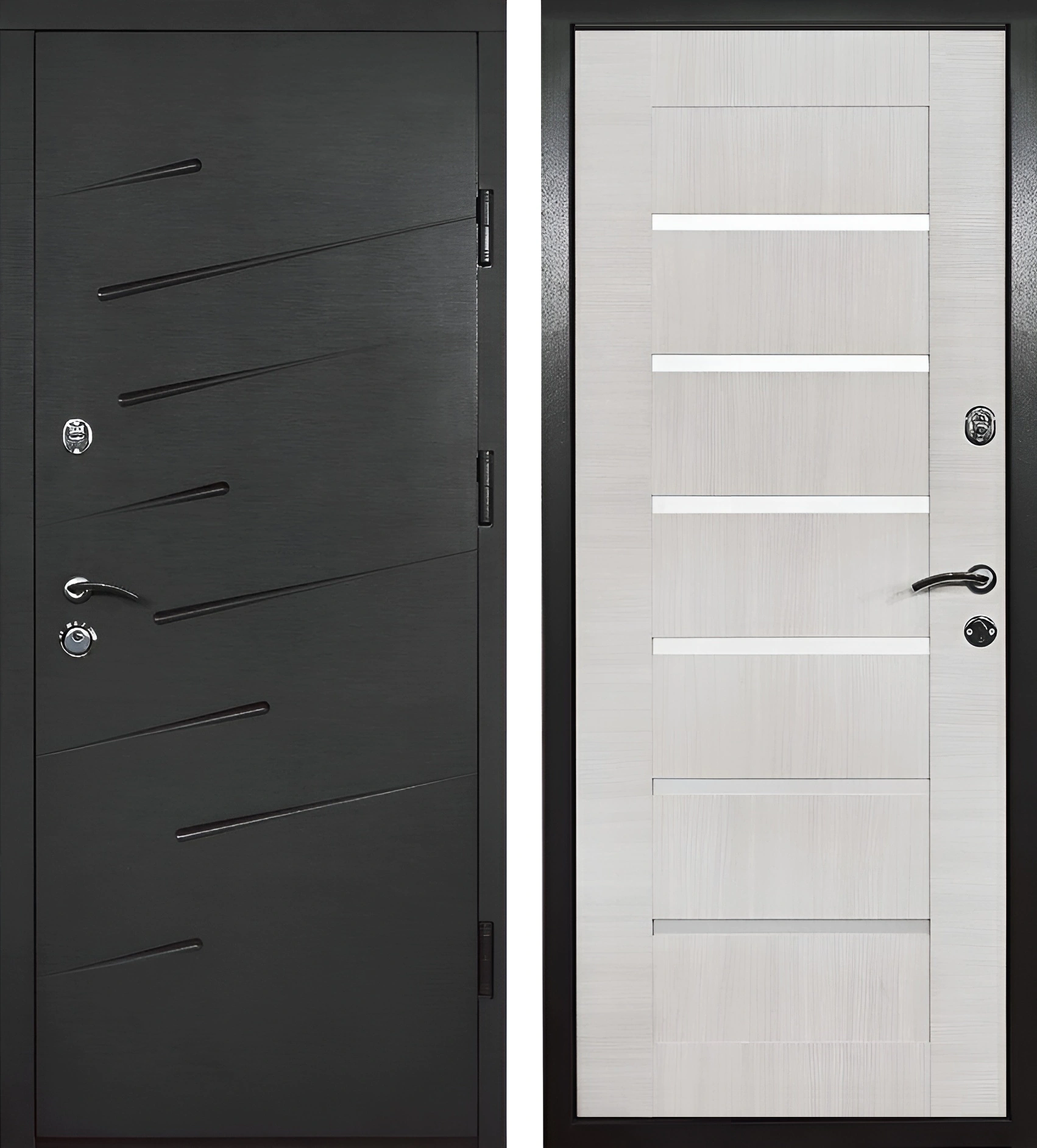 Входная дверь МДФ «Кометы» Антрацит текстурированный Дуб Претто Форт-К79