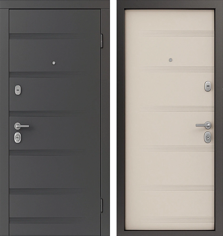 Входная квартирная дверь МДФ 14 мм Железо Кремовый Форт-К83