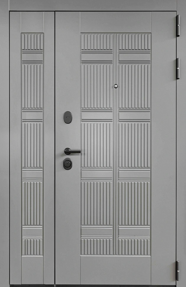 Входная дверь с фрамугой боковой МДФ Угольный 16 мм Крит-К21