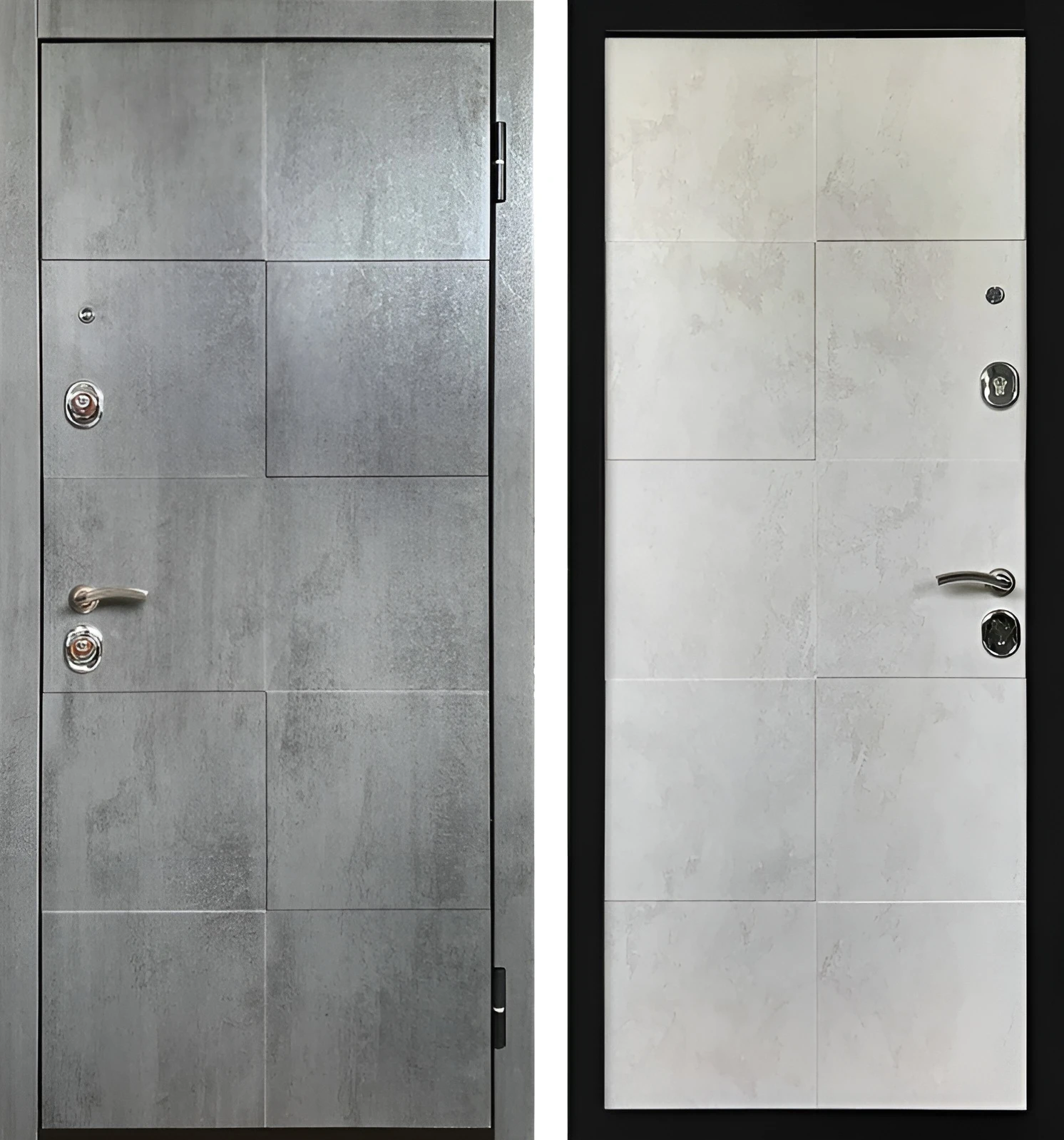 Входная дверь Лофт-стиль МДФ фрезерованный Серый Металлик Серо-бежевый Райт-К50