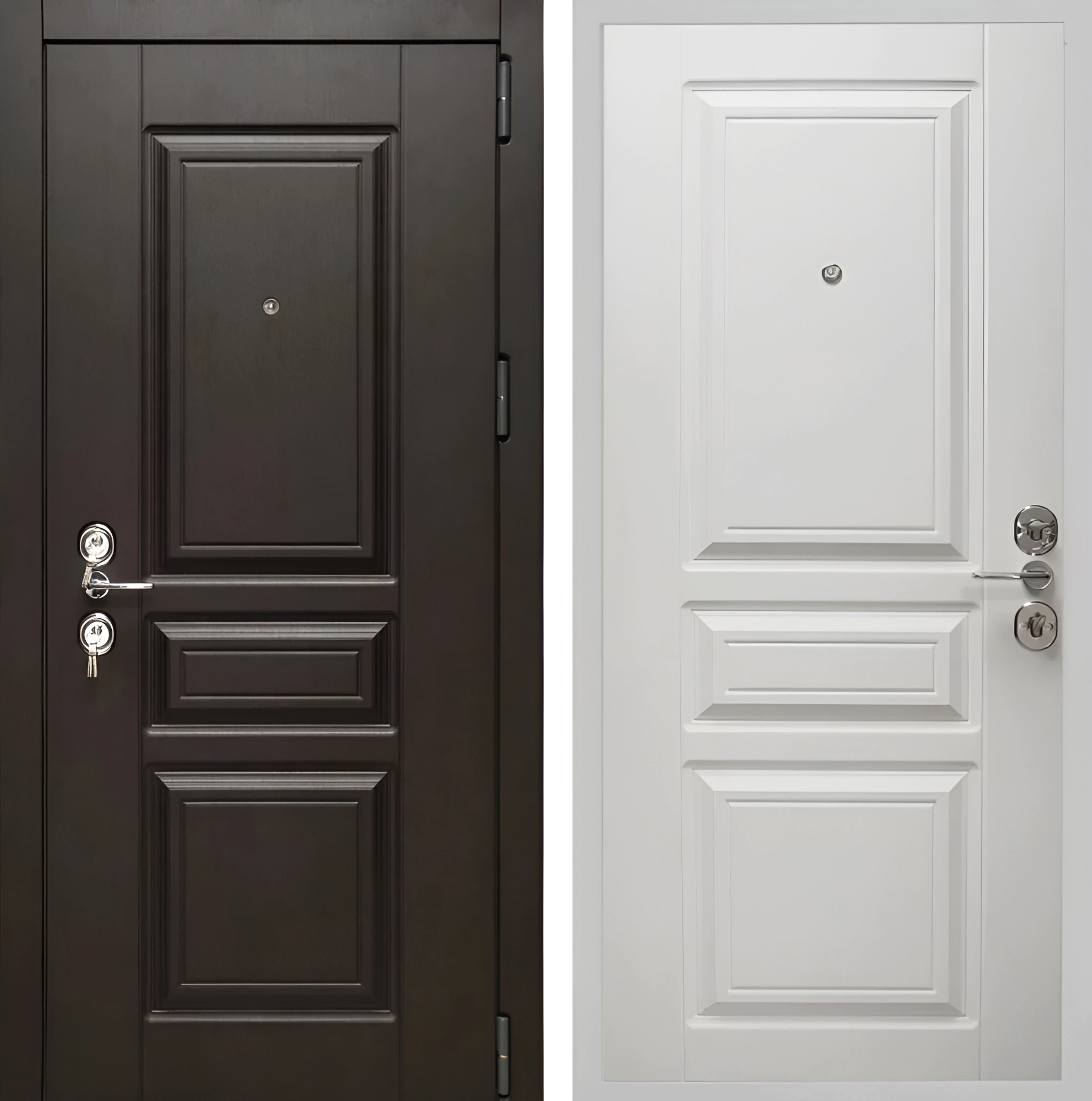 Входная дверь МДФ классический Венге Белоснежный Райт-К60