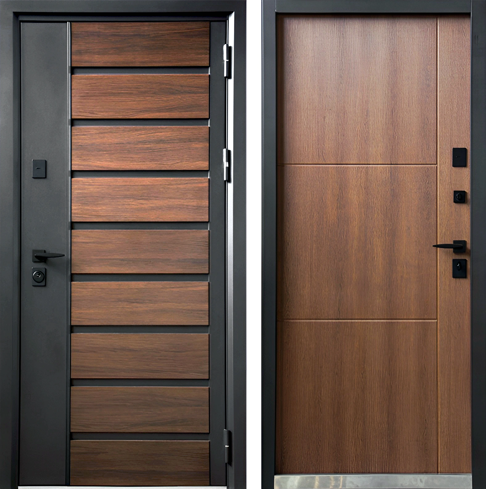 Входная дверь с комбинированной отделкой МДФ и порошковое покрытие Райт-К68