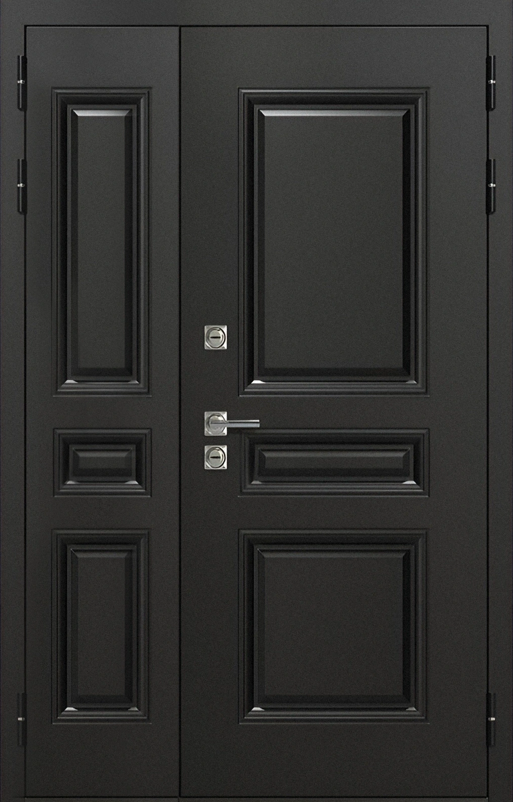 Входная двухстворчатая дверь с порошковым защитным покрытием Райт-К71